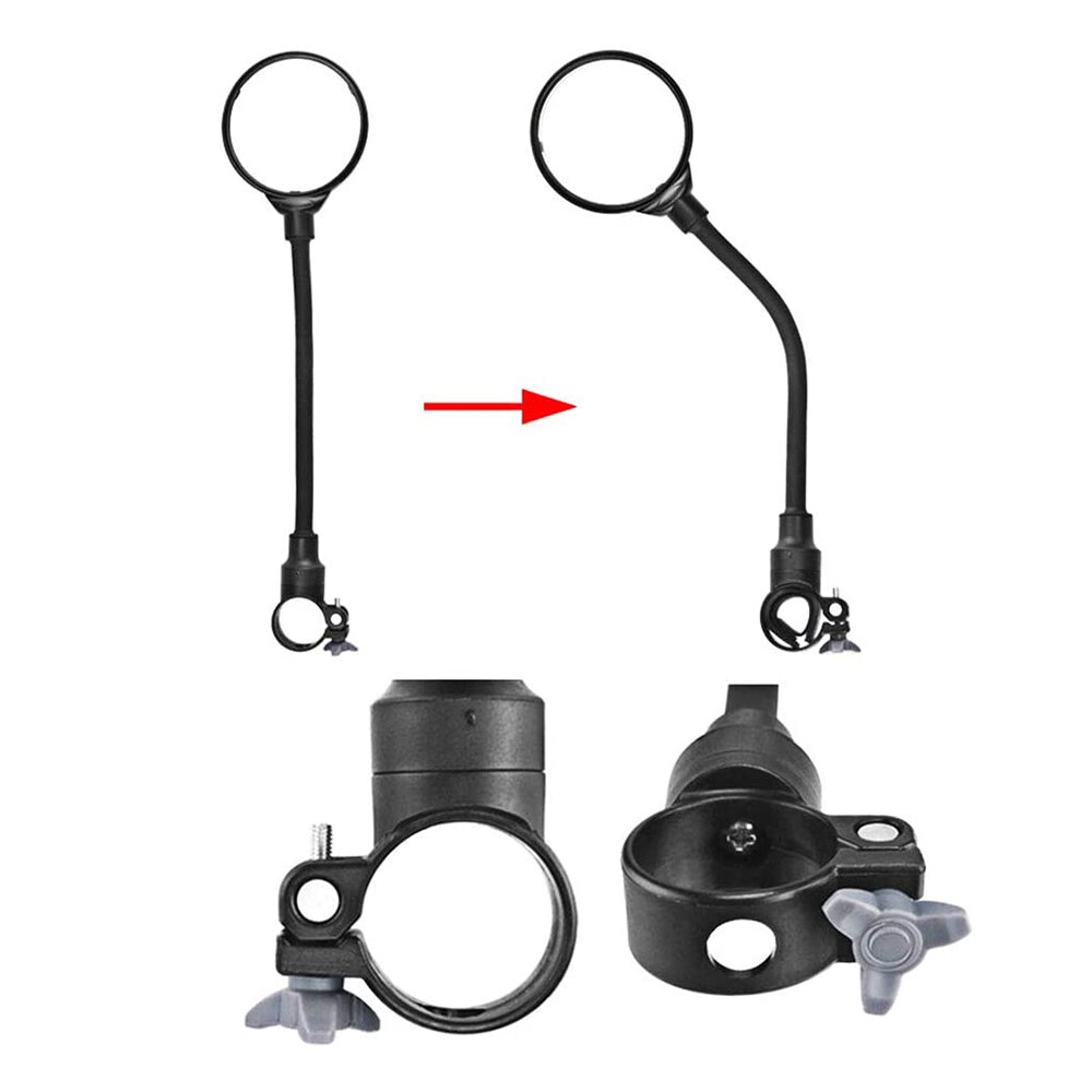 Aanbieding-Verstelbare Ronde Zijspiegel Professionele Veiligheid Fiets Links Rechts Slang Onderdelen Rear View Flexibele Vervanging, 1 Pcs