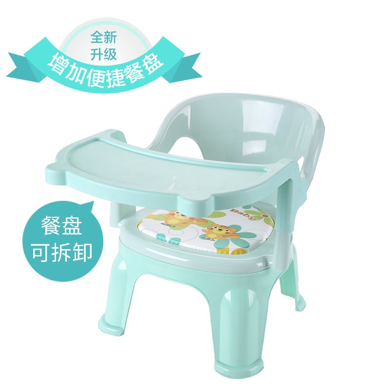 Børne spisestuestol med bakke babys spisestuestol plast pink dejlig rygstol: Blå