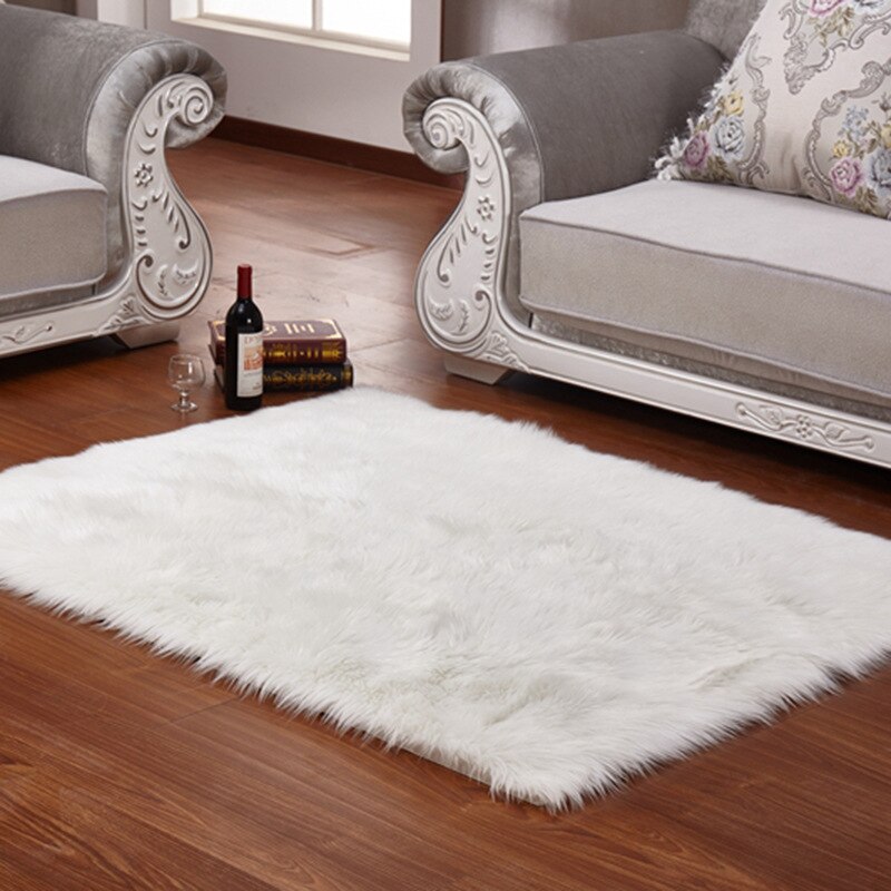 Tapis de salon en velours et fourrure, moquette pelucheux, de sol en peluche, pour chambre à coucher, décoration de maison moderne: A / 30x30cm