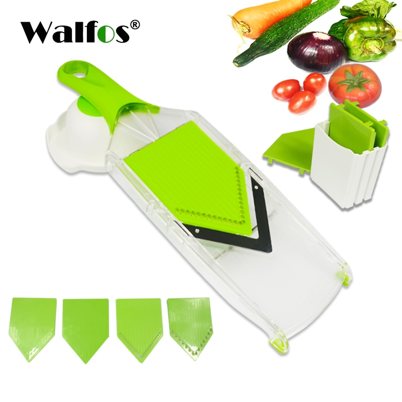 Walfos Mandoline Slicer Handleiding Groente Cutter Met 4 Blade Aardappel Wortel Rasp Voor Groente Ui Slicer Keuken Accessoires