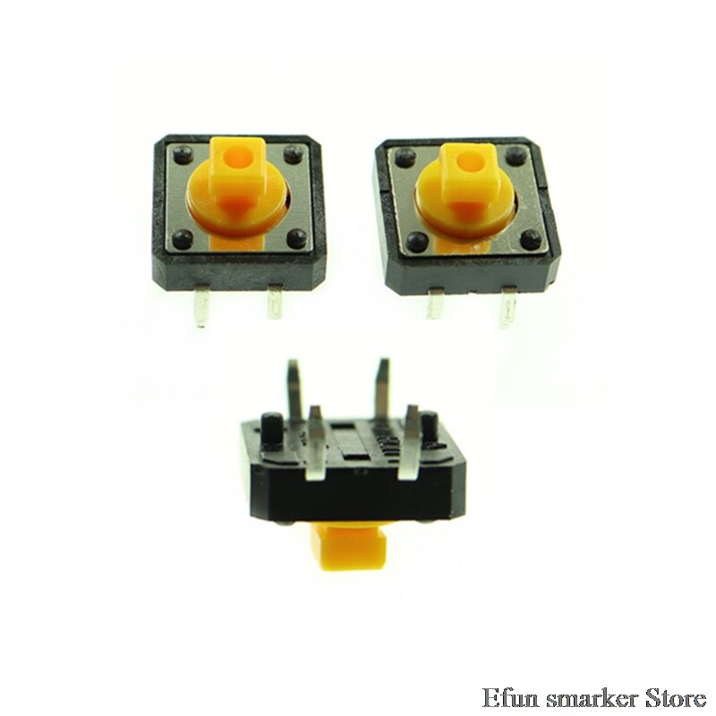 12X12X7.3 Mm Aanraakschakelaars Geel Vierkante Drukknop Tact Switch 12*12*7.3 Mm micro Schakelaars