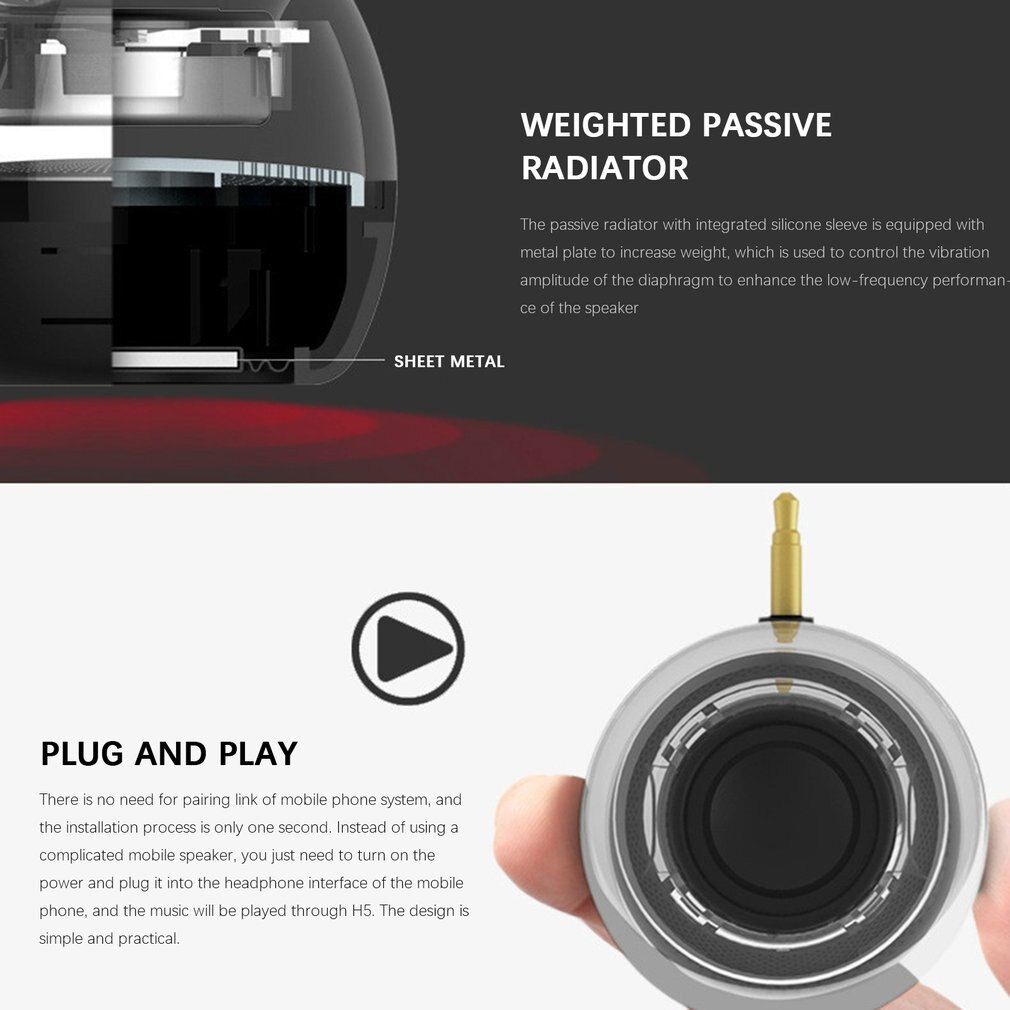 USB Plug-in Desktop Computer Portable Speaker USB Mini Soundbar Subwoofer Wired LED Music Box With Dual Driver