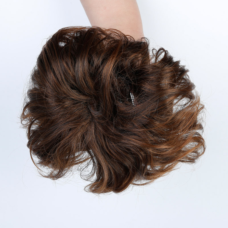 Women Chignon Hair Bun Donut Clip In Hairpiece Extensions 9 Flowers Roller Synthetic High Temperature Fiber Chignon AOSIWIG: #17