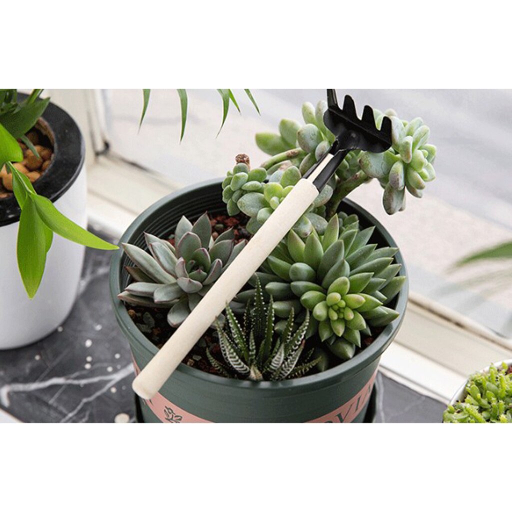 3pcs Garden Plant Tools Mini Planting Succulent Garden Tools with Wood Handle