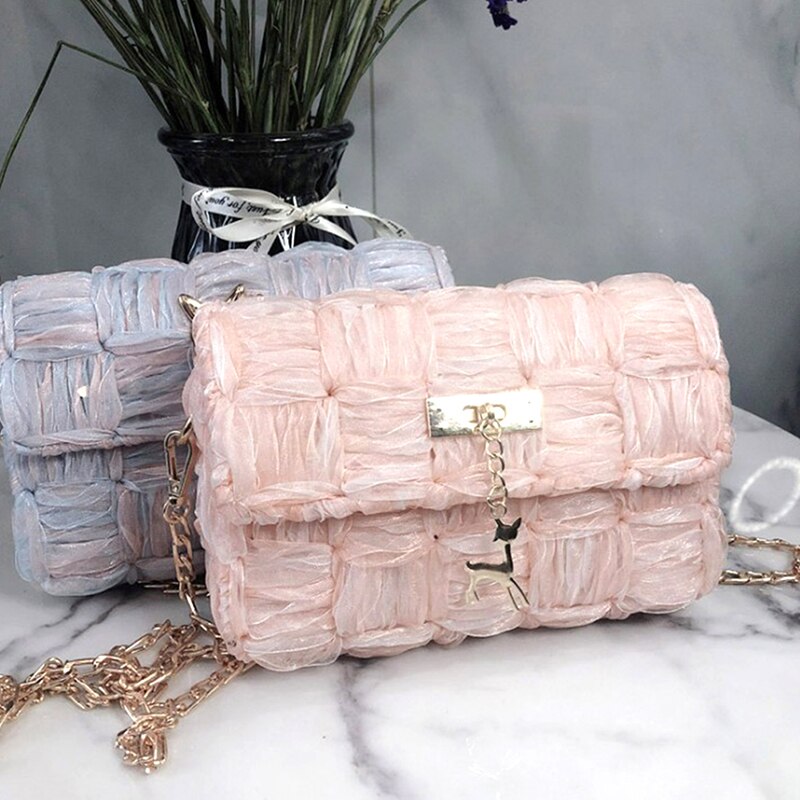 1 Sets Net Cover Gauze Woven Shoulder Bag Plastic Female Handmade DIY Handbag Bag Accessories