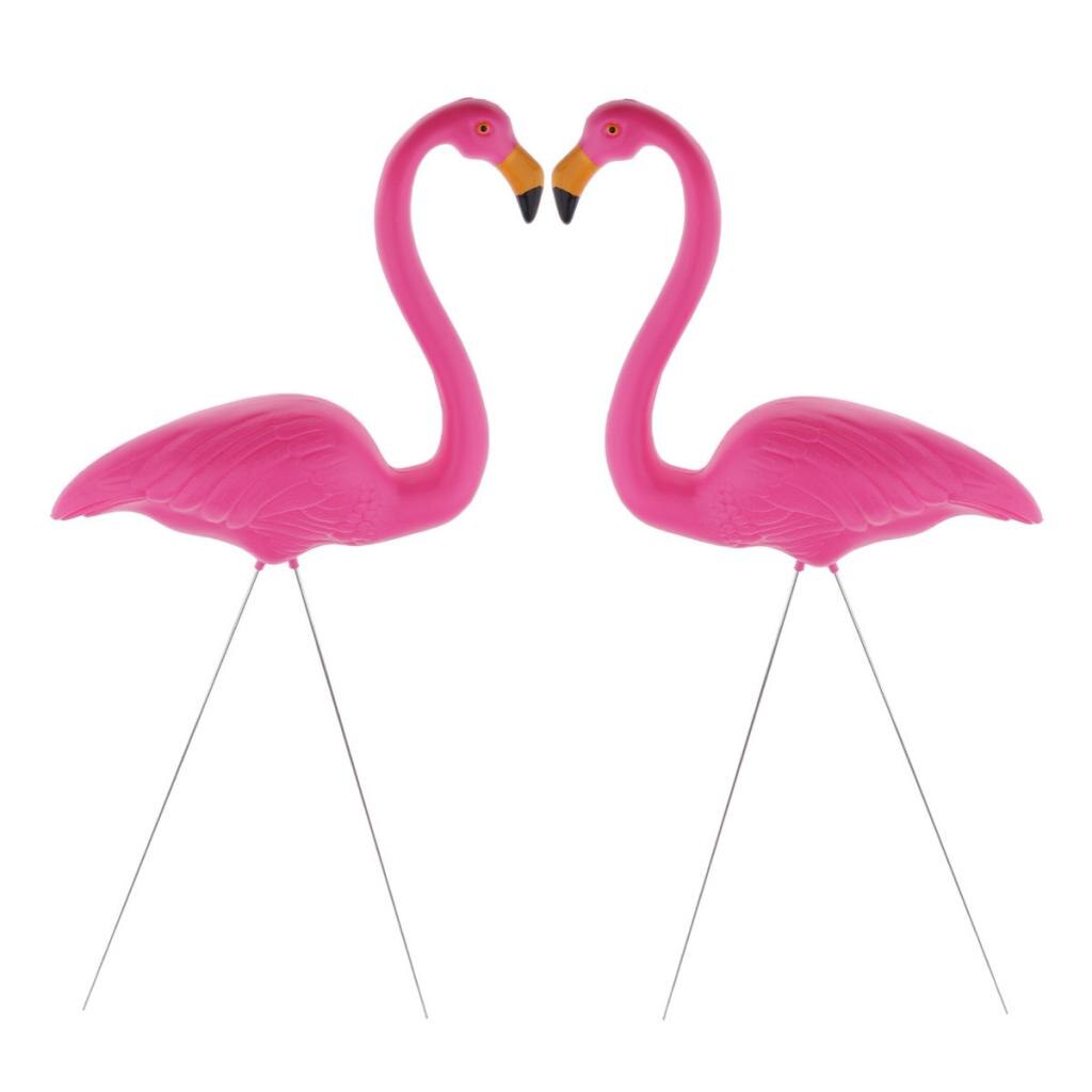 Pack of 2, Large Pink Flamingo Yard Ornament, Flamingo Lawn Ornaments, Flamingo Garden Yard Stakes