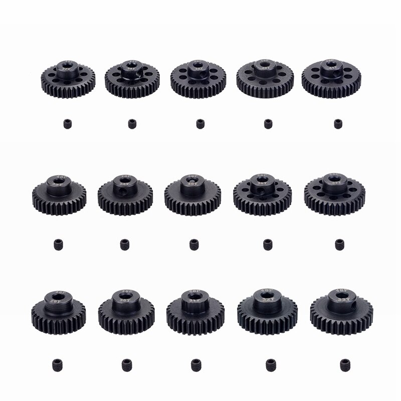 5PCS 48DP 3.175mm Metal Pinion Motor Gear Set for 1/10 RC Car Motor