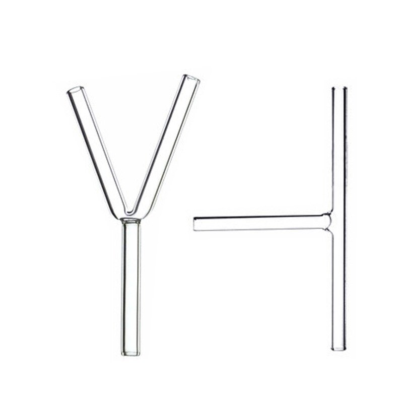 Codo de vidrio, conducto de vidrio, tubo en T, tubo en Y, 60 grados, 90 grados, codo de 120 grados, tubo de vidrio de laboratorio químico