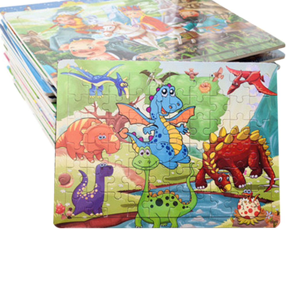 60 Piece Colorful Cartoon Puzzle Children Educational Toys Wooden Baby Kids Training Toy 5.15