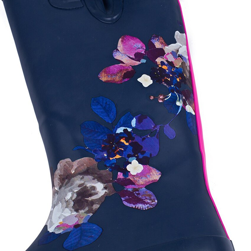 Las mujeres impermeable Botas de lluvia de longitud completa de bota Floral de jardín calzado para jardín zapatos antideslizantes zapatos de