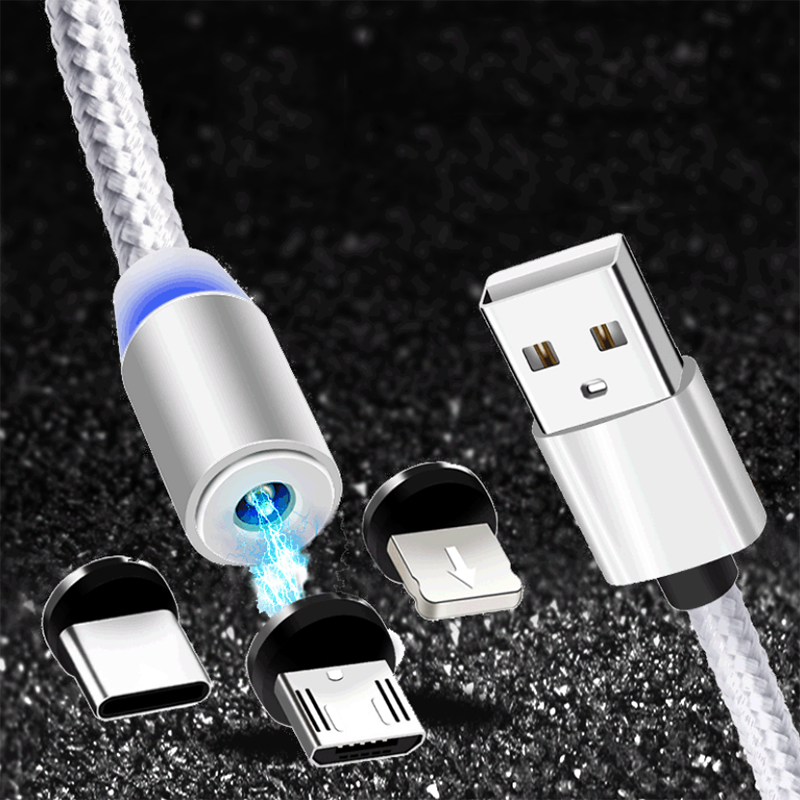 doprowadziło magnetyczny kabel USB 2.4A szybkie ładowanie typ C kabel magnetyczna ładowarka ładowanie danych kabel mikro USB kabel robić telefonu komórkowego kabel USB