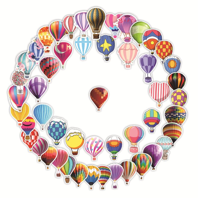 50PCS Symphony Air Balloon Stickers For Waterproof Decal Laptop Motorcycle Luggage Snowboard Fridge Phone Car Sticker