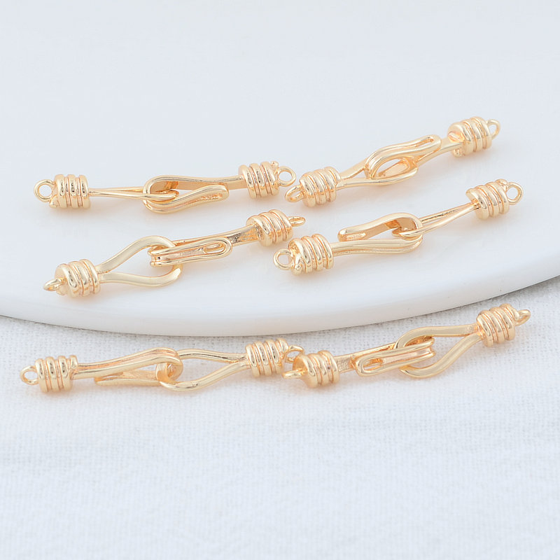 6*32Mm 14K Goud Kleur Messing Ketting Sluitingen Connector Diy Sieraden Accessoires