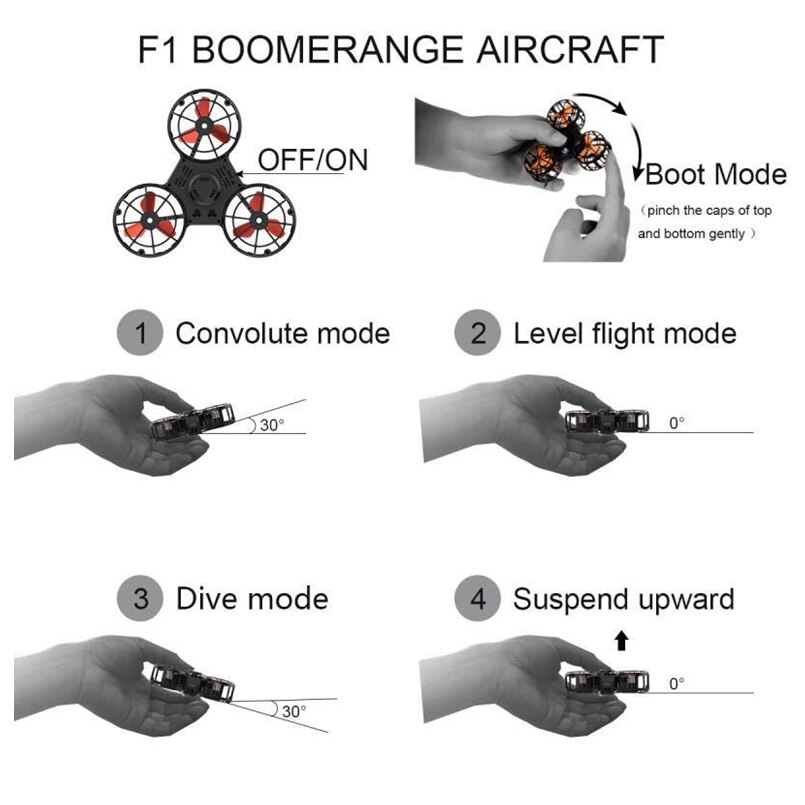Spinner volant jouet Spinner fléchettes Mini Rechargeable automatique rotatif à basse vitesse volant Fidget Spiner jouets anti-pression jouet