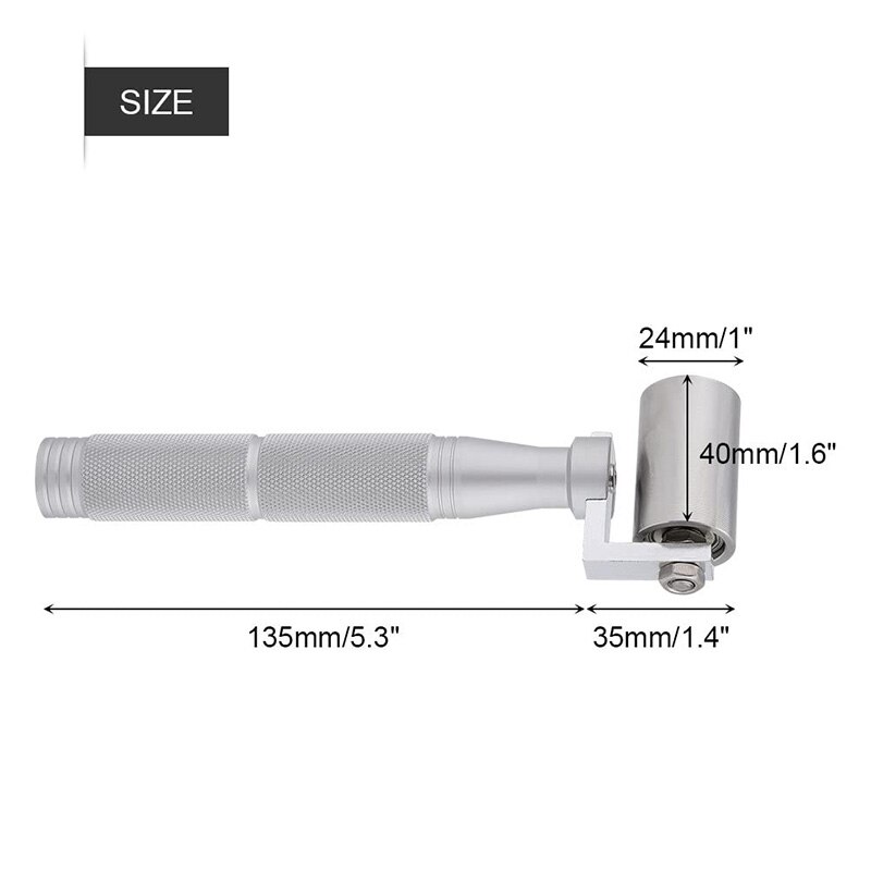 Retail 40mm Stainless Steel Wallpaper Seam Roller Tool Flat Pressure DIY Plate Hand Roller Paint Tool