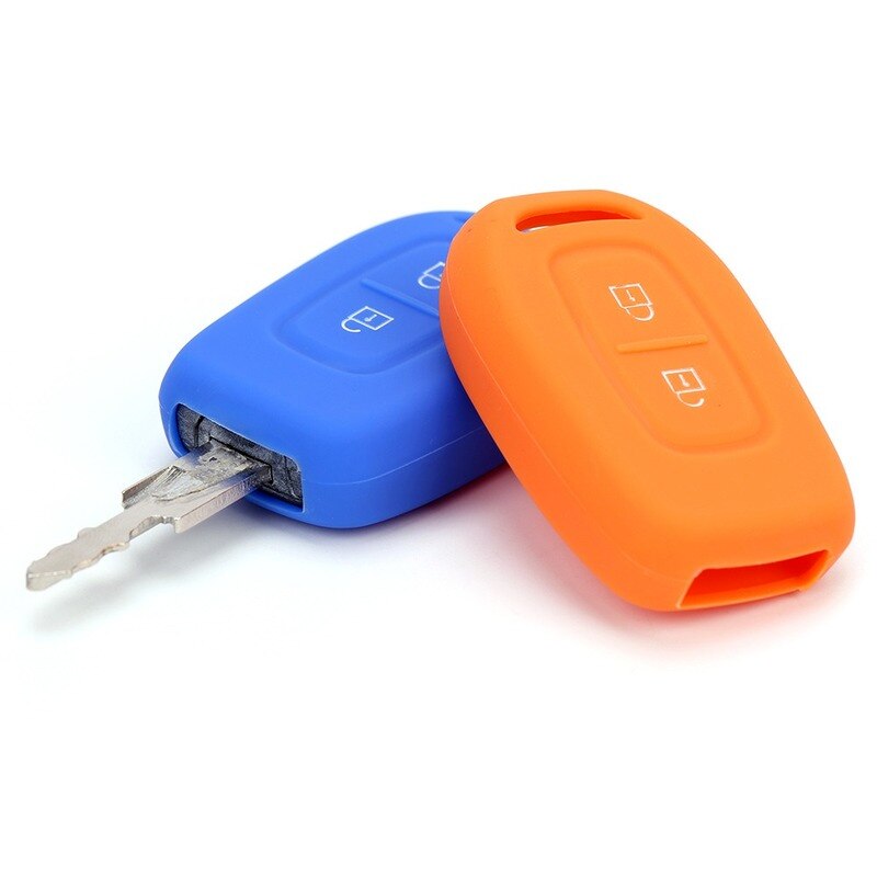 Silicone Rubber Car Key Case Shell for Renault Duster Dacia Scenic Master Megane Fob 2 Button Remote Key Cover