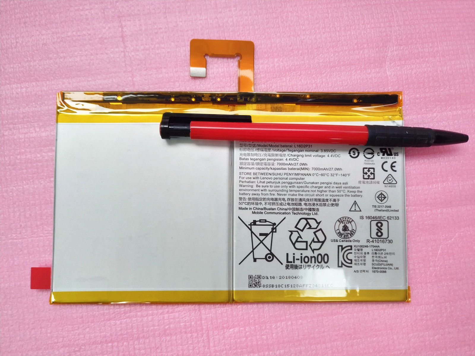 7000mAh Battery L16D2P31 For LENOVO TAB 4 10,10 RE 10 PLUS TB-X304L X304F TB-X704F X704L X504F X504L