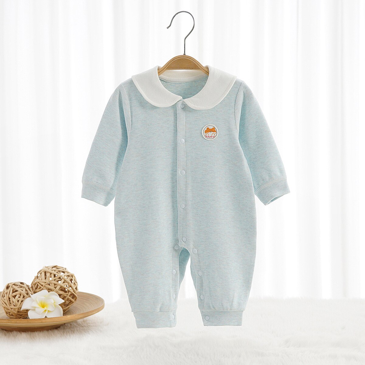 vier jahreszeiten Baby Mädchen Strampler Air-con Kleidung 0-18M Neugeborenen Jungen Strampler Baumwolle Langarm overall Outfit Kleidung für Kinder: Beige / 3M