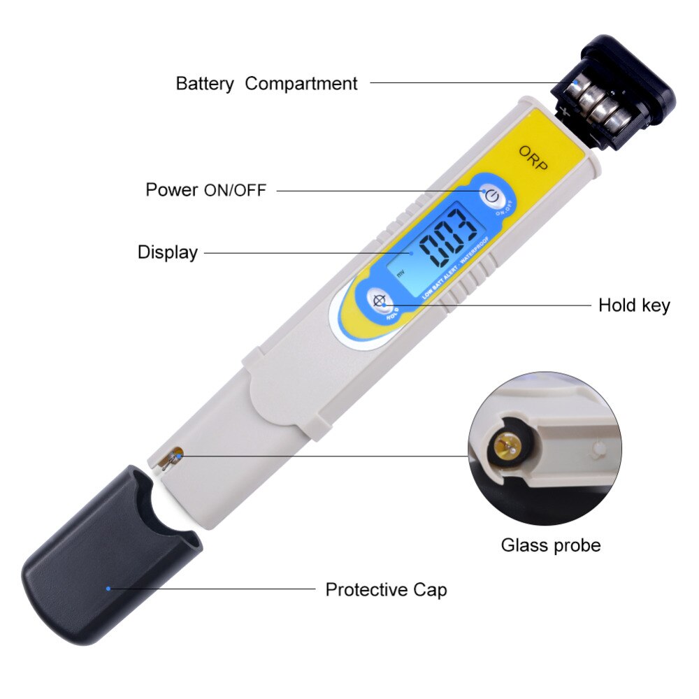 Portable Digital Water Analyzer Negative Potential Test Pen ORP Meter Water Tester Redox Test Pen