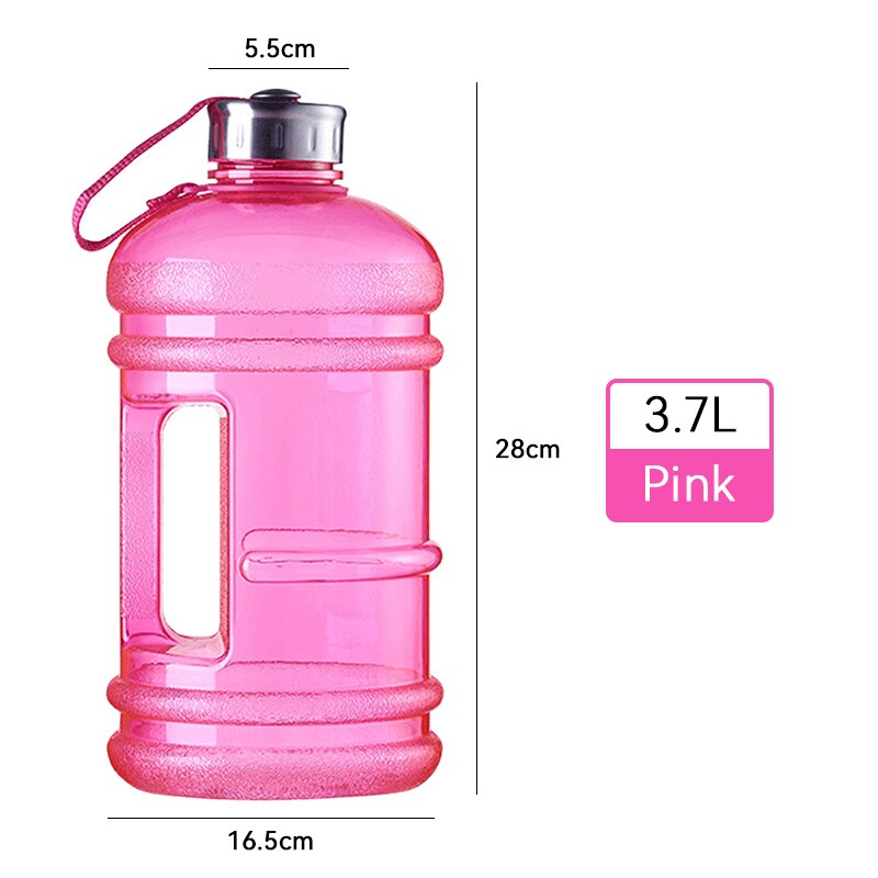 3700ml store vannflaske shaker flaske med håndtak utendørs fitness løpe gym trening plast sports vannflasker