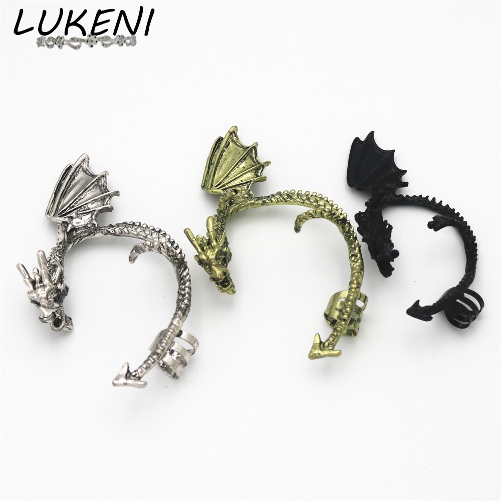 LUKENI 1 STÜCK Modeschmuck Ohrringe Punk Drache Lang Ohrstulpe Ohrringe Jacken Für Frauen EJ002