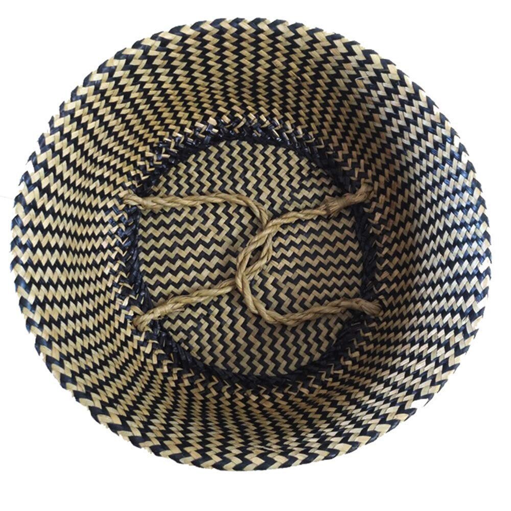Home Seagrass Wicker Basket Flower Pot Folding Basket Dirty Basket Storage Decoration Flower Basket Pot #40