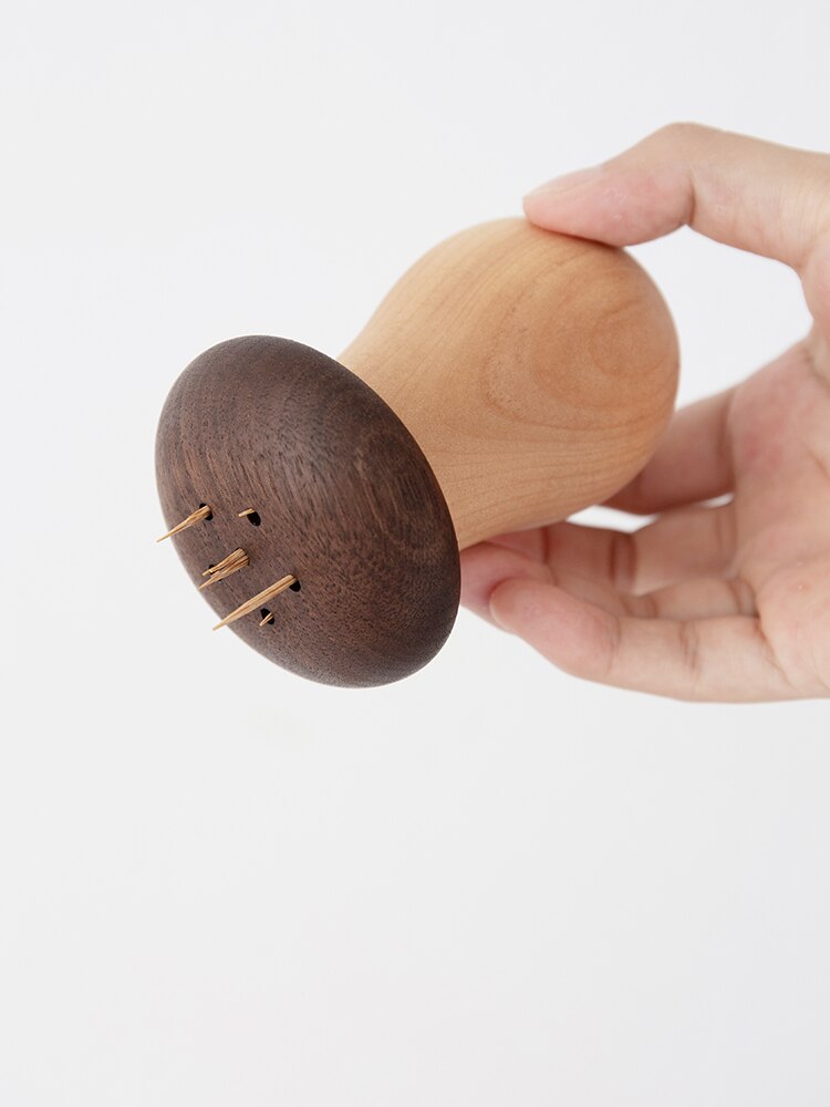 Japanese Mushroom Toothpick Box Wooden Popular Solid Wood Toothpcks Simple Personality Restaurant Toothpick Container