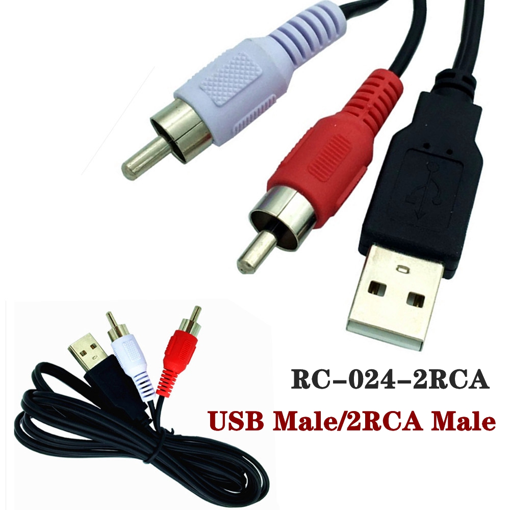 Adaptador USB macho a 3 RCA hembra, convertidor de Audio, Cable de vídeo AV A/V, Cable USB a RCA para HDTV, TV, Cable de televisión, 1 ud.: Naranja / 1,5 m