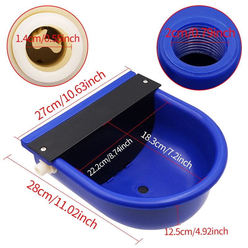 Bebedero automático de agua para ganado, bebedero de 4 litros para caballos y perros, bebedero para Vaca, caballos, granja, alimentación de animales: Dark blue