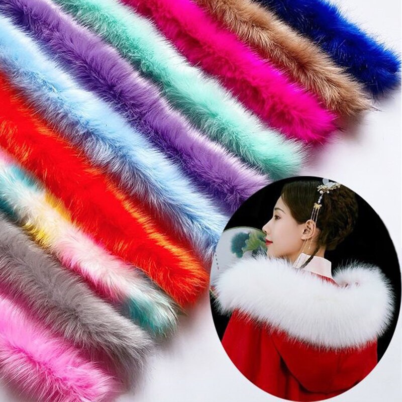 80Cm Faux Vos Bont Lint Tapes Diy Jas Fluffy Bontkraag Sjaal Naaien Materialen Levert Pluche Bont Streep Bont voor Handwerken