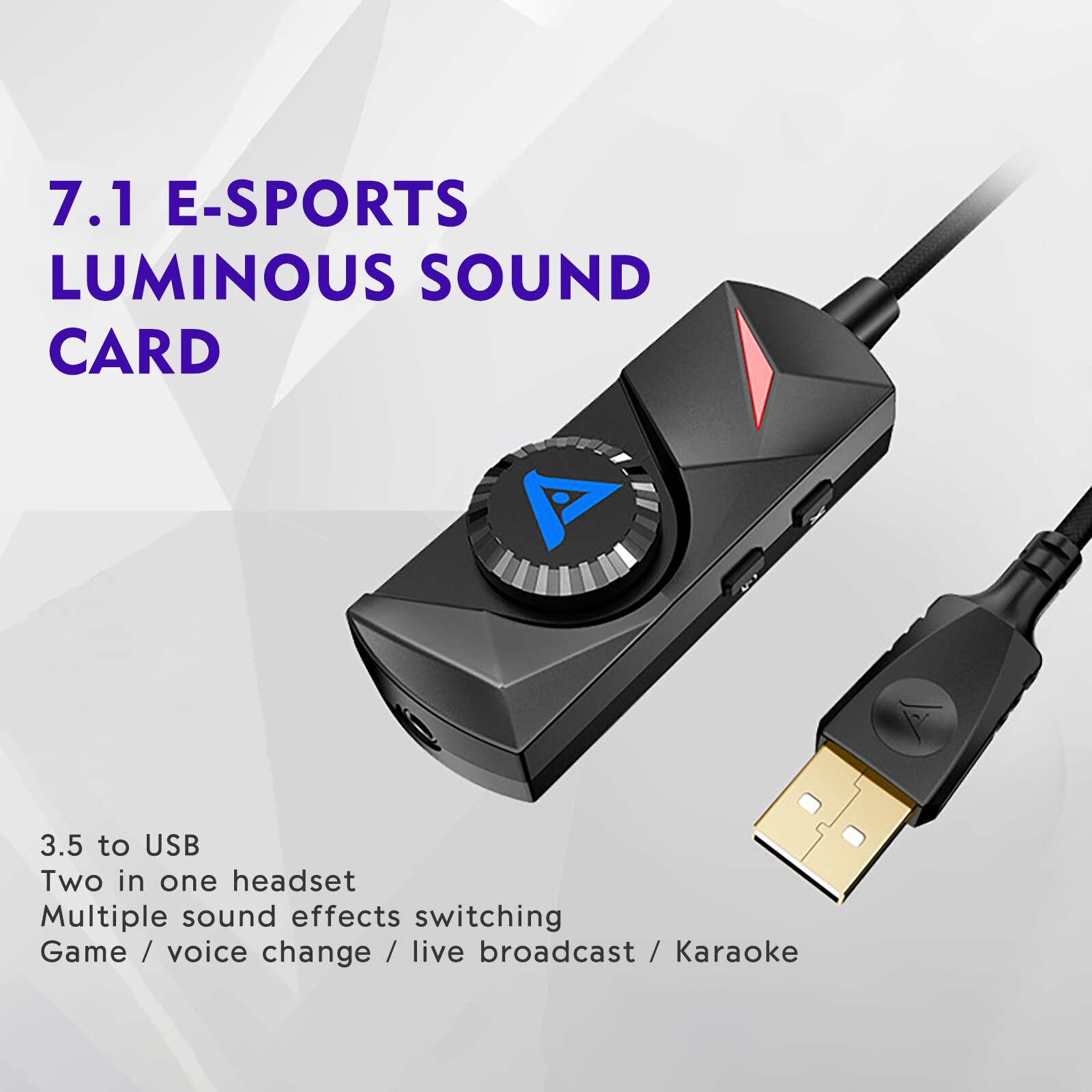 Hotusb Geluidskaart Audio Interface Externe 3.5Mm Tot USB7.1 Audio Game Computer Geluidskaart Voor Laptop Headset Usb geluidskaart