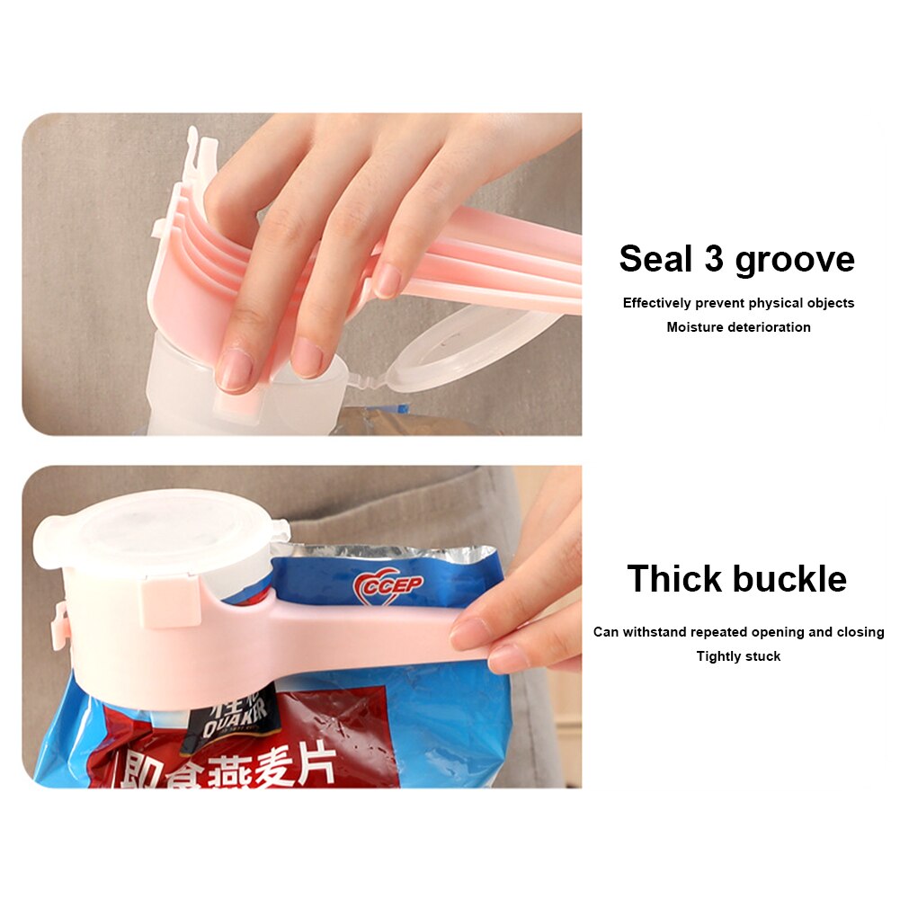 Contenedor de comida portátil, abrazadera de mantenimiento fresco, bolsa de cereales, utensilios de cocina, Clip de sellado multifuncional para granos, Ahorrador doméstico