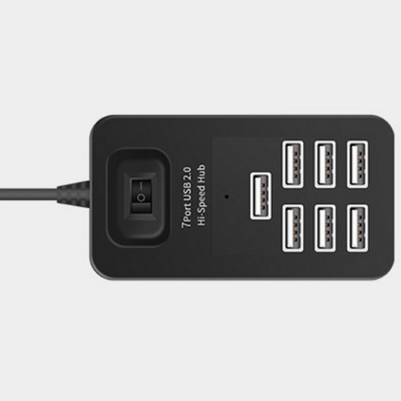 gorący-7 portów USB 2.0 Centrum ekspansji wysokiej prędkości rozdzielacz wypełniacz kabel adapter czarny dla komputer stancjonarny