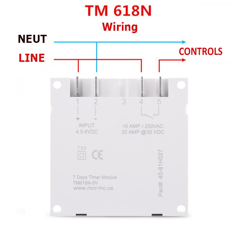 6V DC Timer Switch 7 Days Programmable with 12/24hr Format Clock Display BIG LCD 1.6 Inch Recharge Battery Inside Timer Switch: TM618N-6V Timer