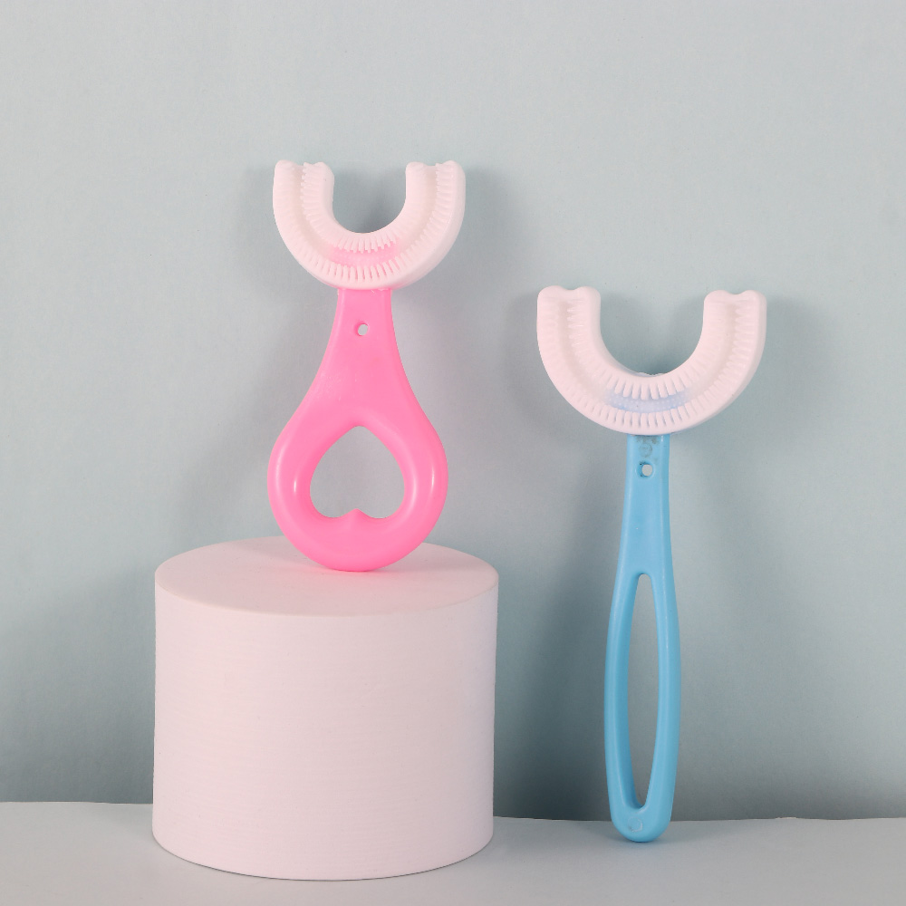 Bambini portatili in Silicone 2-12 anni spazzolini da denti per bambini cura orale spazzolini da denti a forma di U spazzole per la pulizia dei denti