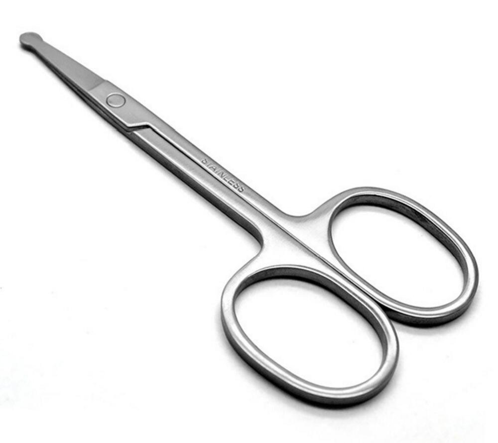 Stainless Steel Beauty Round Head Scissors Makeup Tools Safety Eyebrow Clips Cuts Hair Removal Products Nose Scissors