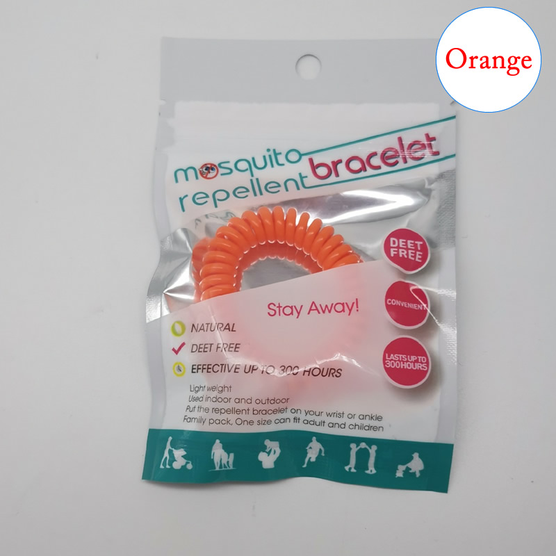 1pcs Draagbare Kleur Anti-Muggen Polsbandje Insect Bijen Muggen Repellent Armband Voor Thuis Outdoor Wandelen Kamp Ongediertebestrijding: Oranje
