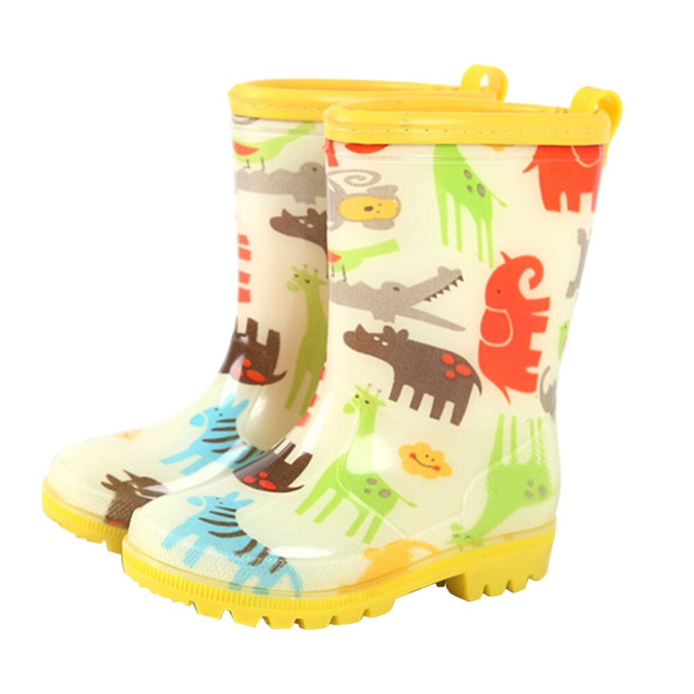 Kinderen Print Regen Laarzen PVC Regen Laarzen Waterdicht antislip Student Regen Schoenen Uitje regen laarzen op een bewolkte dag: 3 / 8.5