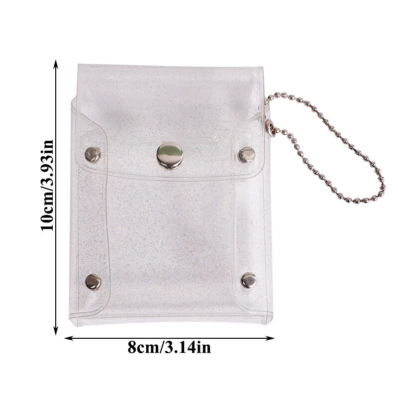 Kawaii Coin Purse Wallet Card Holder Portable PVC Transparent Mini Bag Snap Button Hasp Key Chain Storage Bag Lipstick Bag