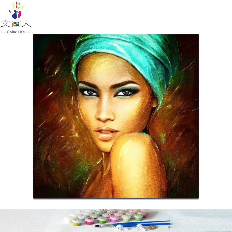 DIY colorings pictures by numbers with Self portrait picture drawing Relief painting by numbers framed Home