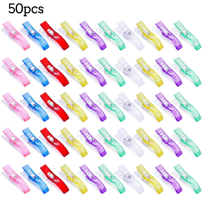 LMDZ 30/50PCS Multicolor Plastic Clips Fabric Clamps Sewing Clips Plastic Clamps Fabric Quilting Craft Sewing Knitting Clips: 50pcs Multicolor