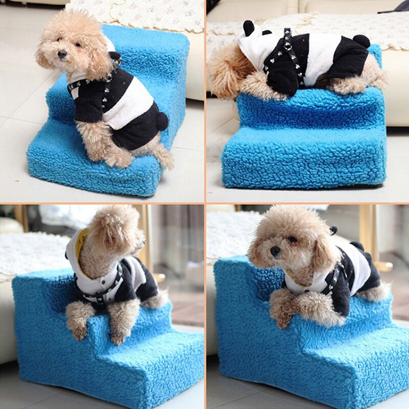 Heypet huisdier hondentrap 3 treden ladder klein hondenhok voor puppy katten huisdier trap antislip verwijderbare puppy honden bed trap