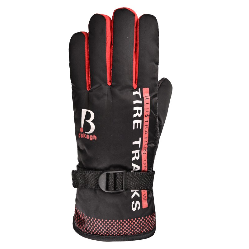 Winter heren fiets handschoenen dames mtb fiets handschoenen moto volledige vinger touchscreen waterdichte verwarmde handschoenen: Rood