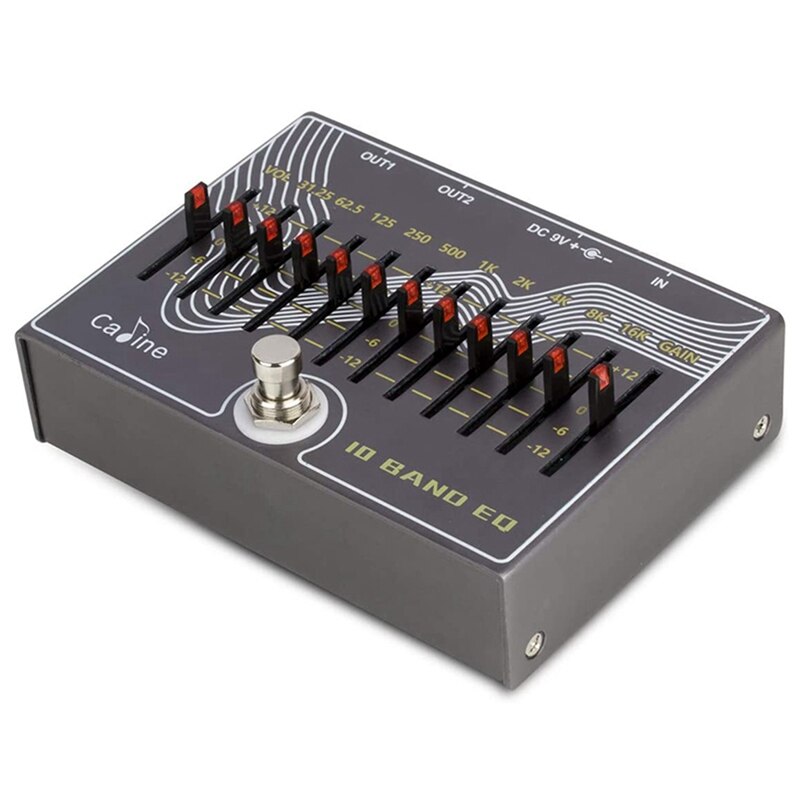 CALINE CP-81 10 Band EQ Guitar Effect Pedal True Bypass with Volume/Gain