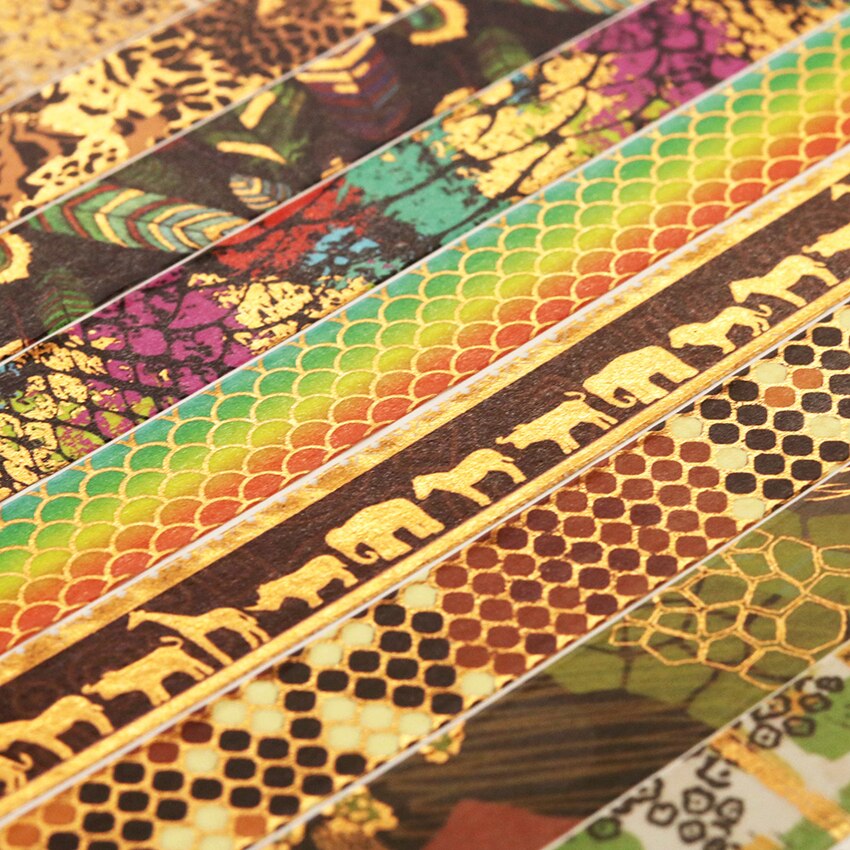 Washi Tape 12Rolls Washitape Set Bladgoud Masking Tape Dier Stickers Scrapbooking Briefpapier Papeleria Decoratieve Cinta Washi