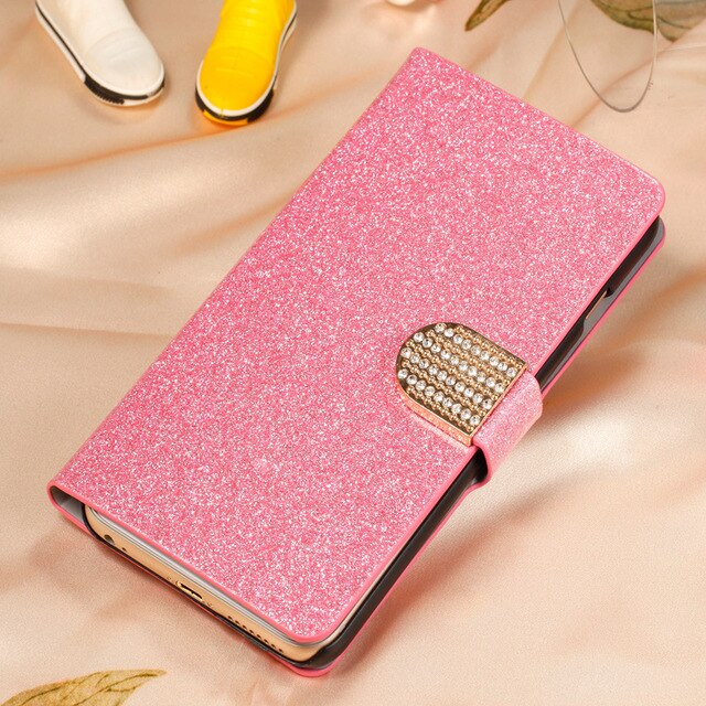 Bling Bling Shiny Rhinestone PU Leather Wallet Case For Samsung Galaxy A22 4G Flip Cover For Samsung A22 SM-A225F/M/N: SFTZ Pink with DO