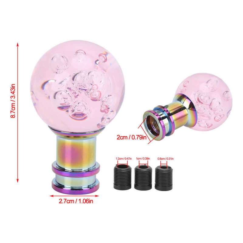 Gear Shifter Acrylic Shift Knob with 3 Threaded Adapters for Car