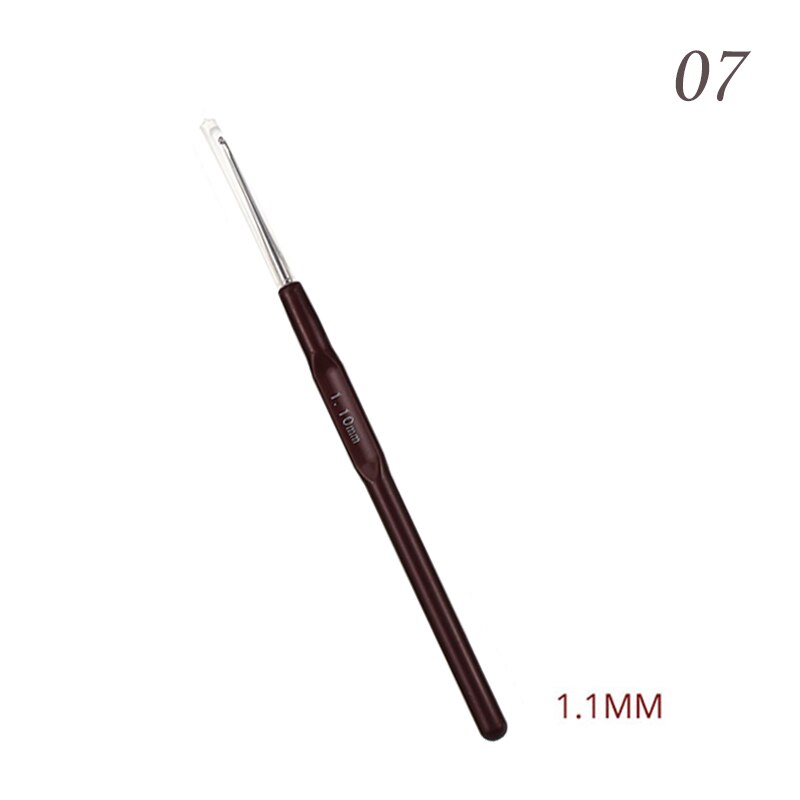 0.5-2.5mm Crochet Hooks With Plastic Handle Micro Crochet Needle For Knitting Lace Trim DIY Knitting Tools Supplies: 1.1mm