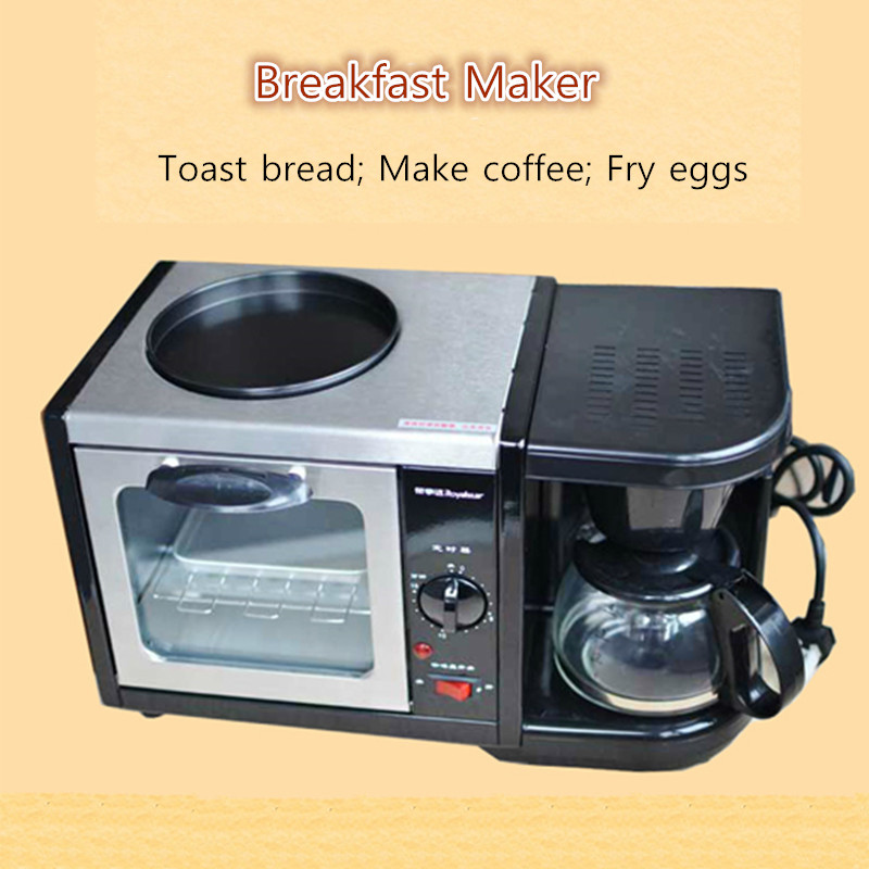 220v tre-i-en morgenmadsbakke brødrister ovn kaffemaskine