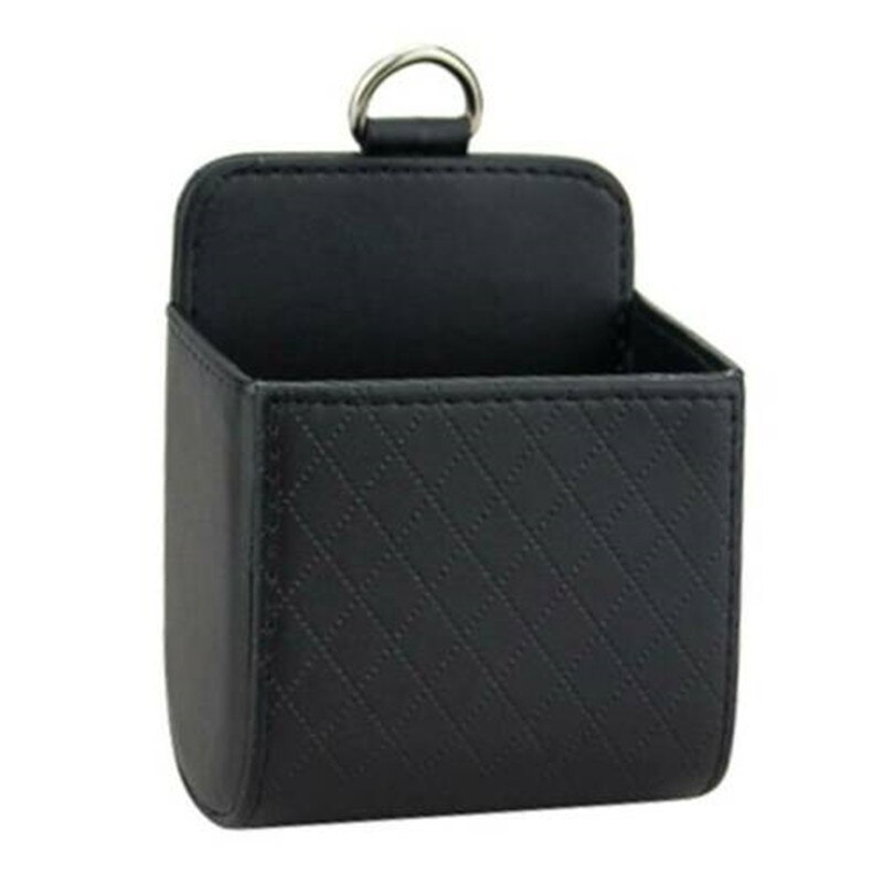 Auto Vent Outlet Trash Box PU Leather Car Phone Holder Storage Bag Organizer Automobile Hanging Box Car Styling bag: 1
